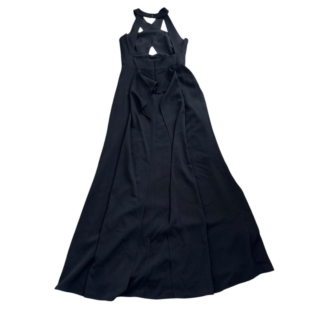BCBG MAXAZRIA Black Bryleigh Halter Cutout Gown / Long Dress Size 10 - Picture 12 of 14